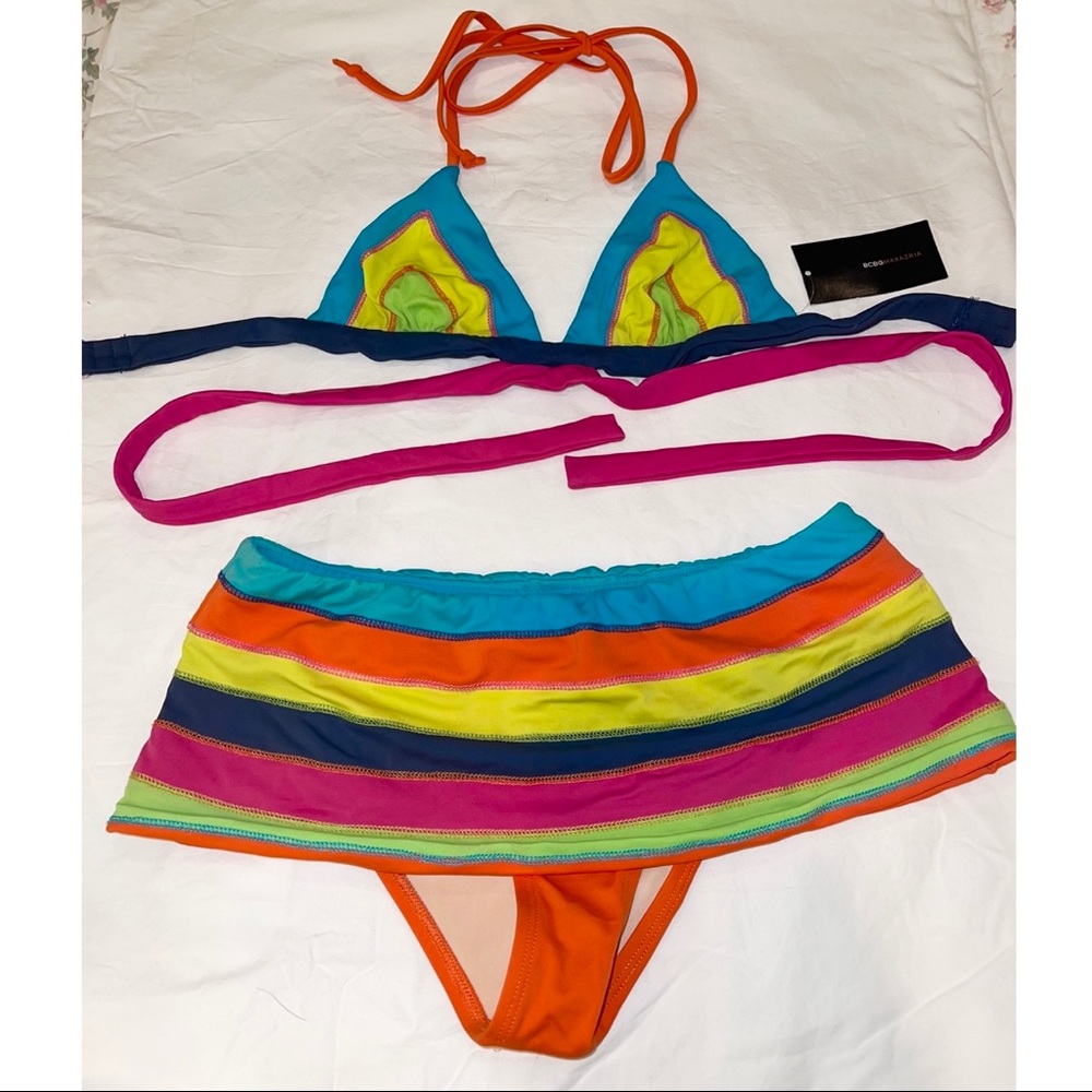 BCBG MAXAZRIA Multi Colored 2 Piece Bikini Set